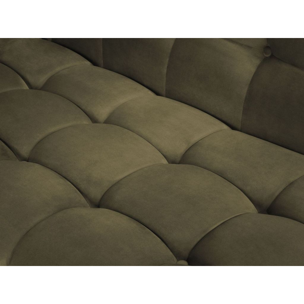 Canapea lounge stanga din catifea kaki Karoo