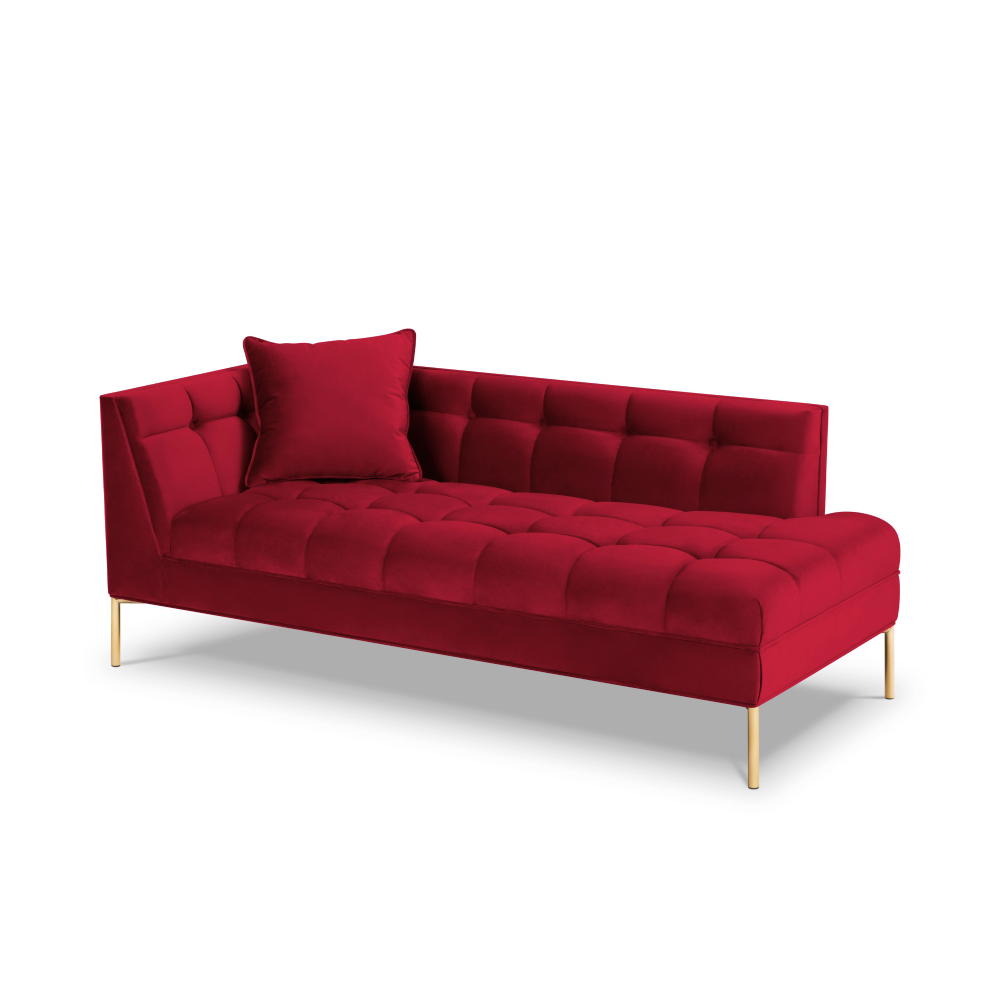 Canapea lounge stanga din catifea rosie Karoo