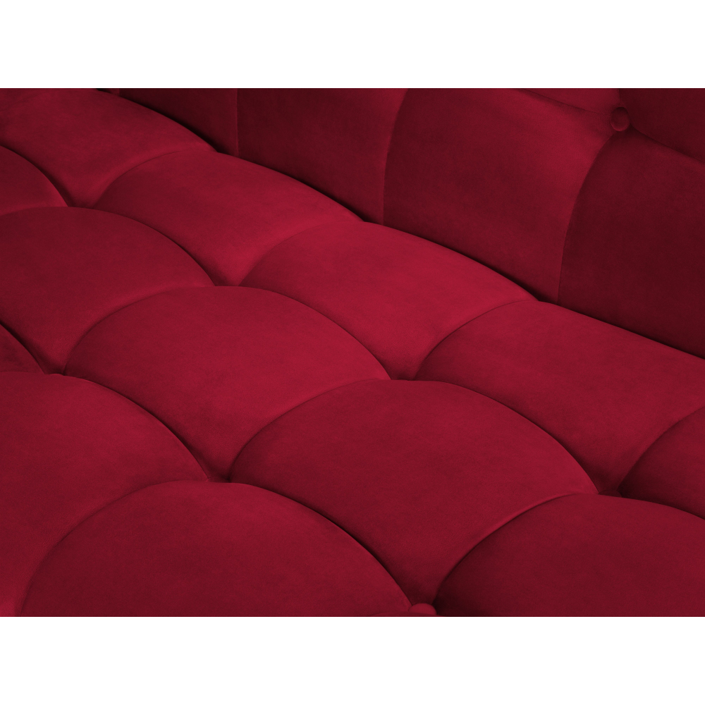Canapea lounge stanga din catifea rosie Karoo
