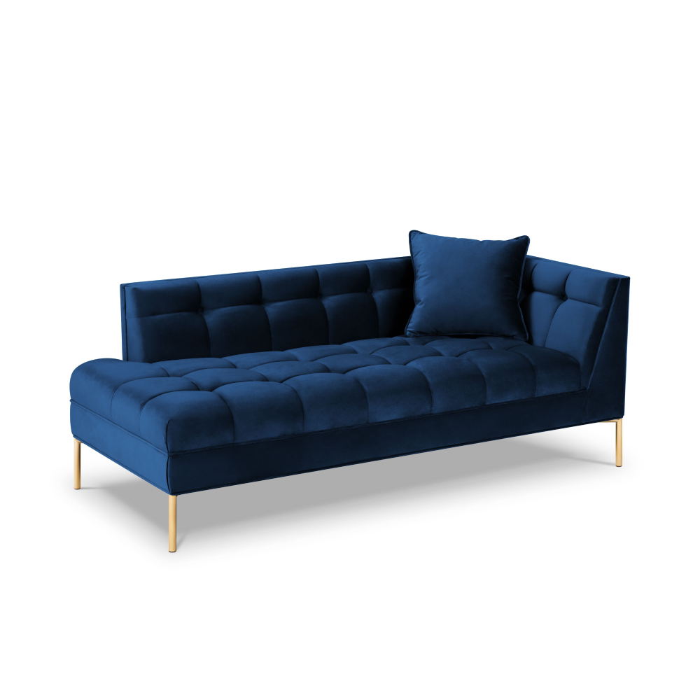 Canapea lounge dreapta din catifea albastra inchis Karoo