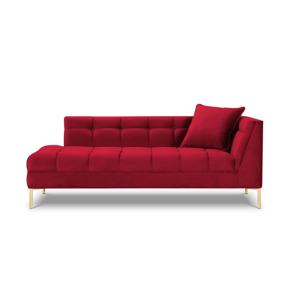 Canapea lounge dreapta din catifea rosie Karoo