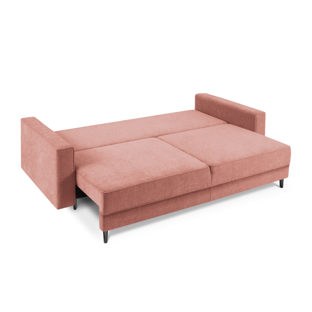 Canapea extensibila 3 locuri din textil roz Dunas