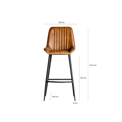 Set 2 scaune de bar maro H106cm Morton
