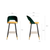 Set 2 scaune de bar verde galben H103cm Ghedi
