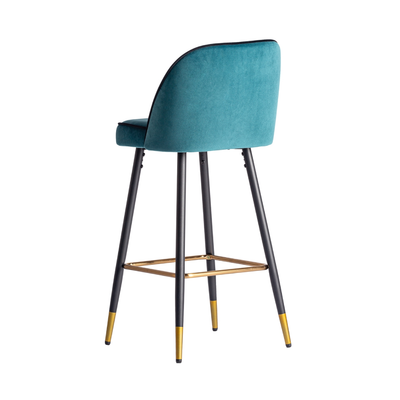 Set 2 scaune de bar catifea albastra H100cm Carpi