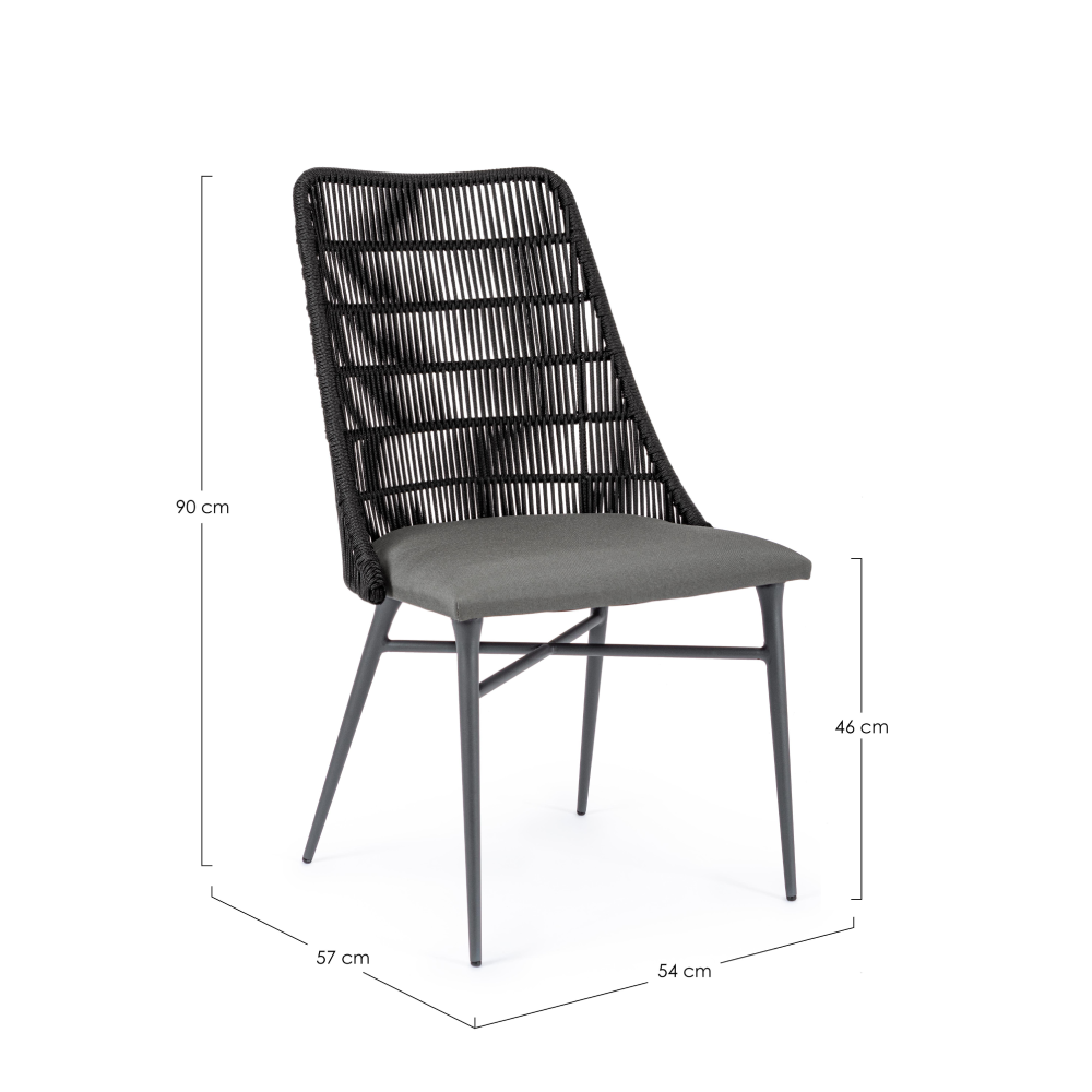 Set 2 scaune exterior negre gri Tablita