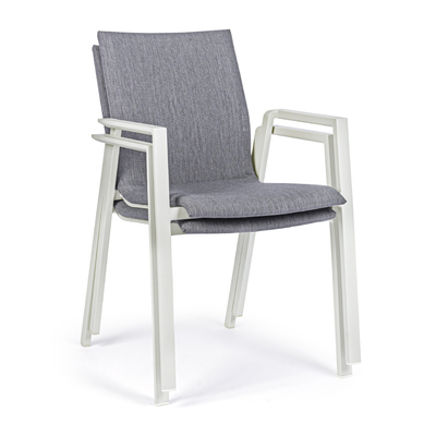 Set 2 scaune exterior albe gri 55,5x60cm Odeon