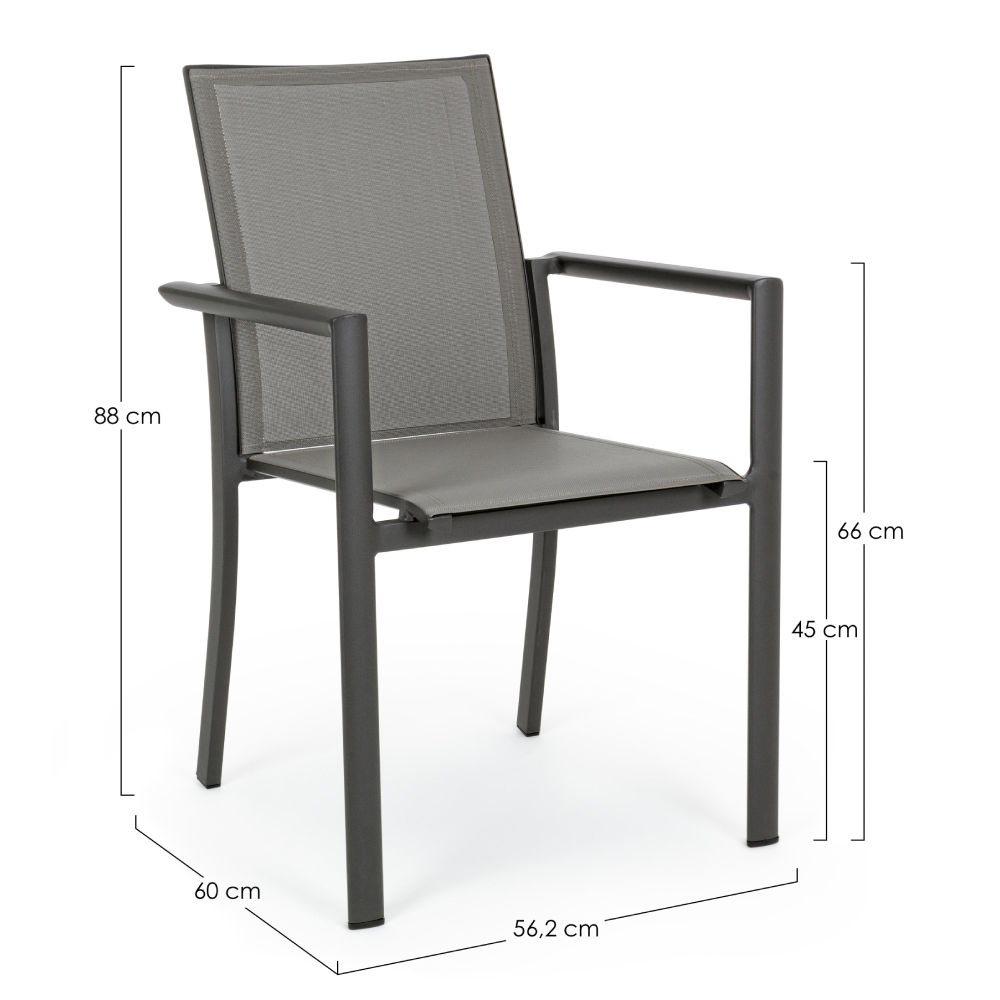 Set 2 scaune exterior textil gri inchis Konnor
