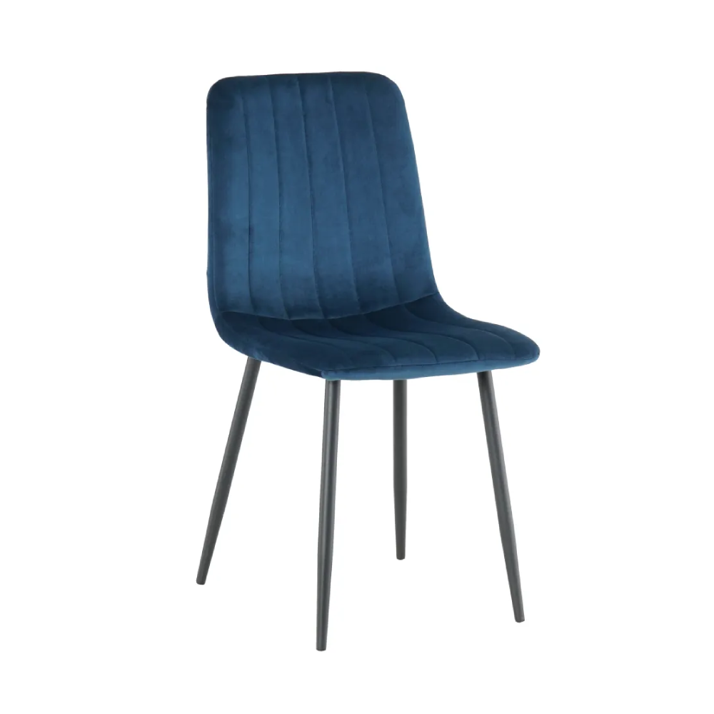 Set 2 scaune dining textil albastru inchis Liana