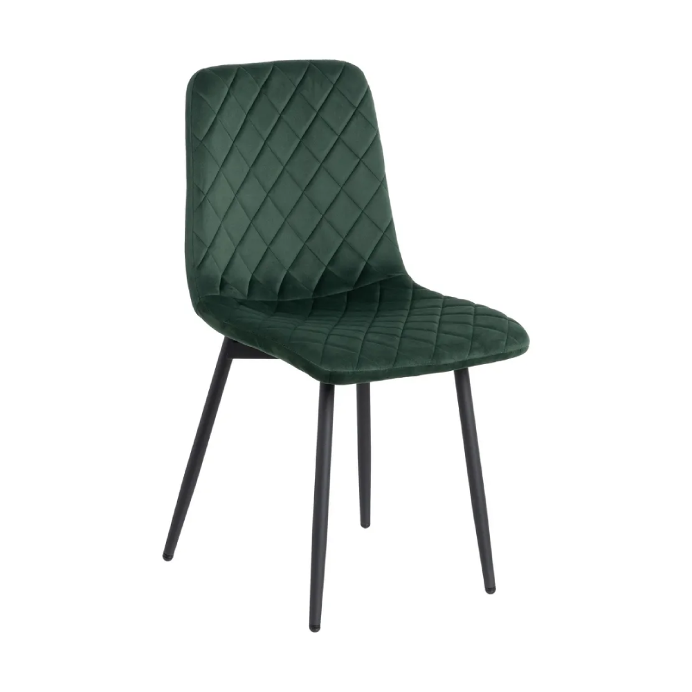 Set 2 scaune dining textil verde inchis Champ