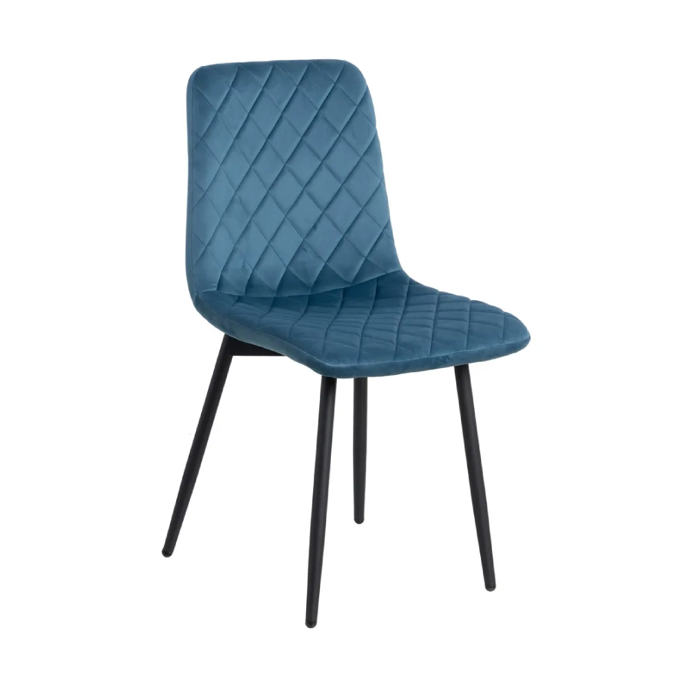 Set 2 scaune dining textil albastru inchis Champ