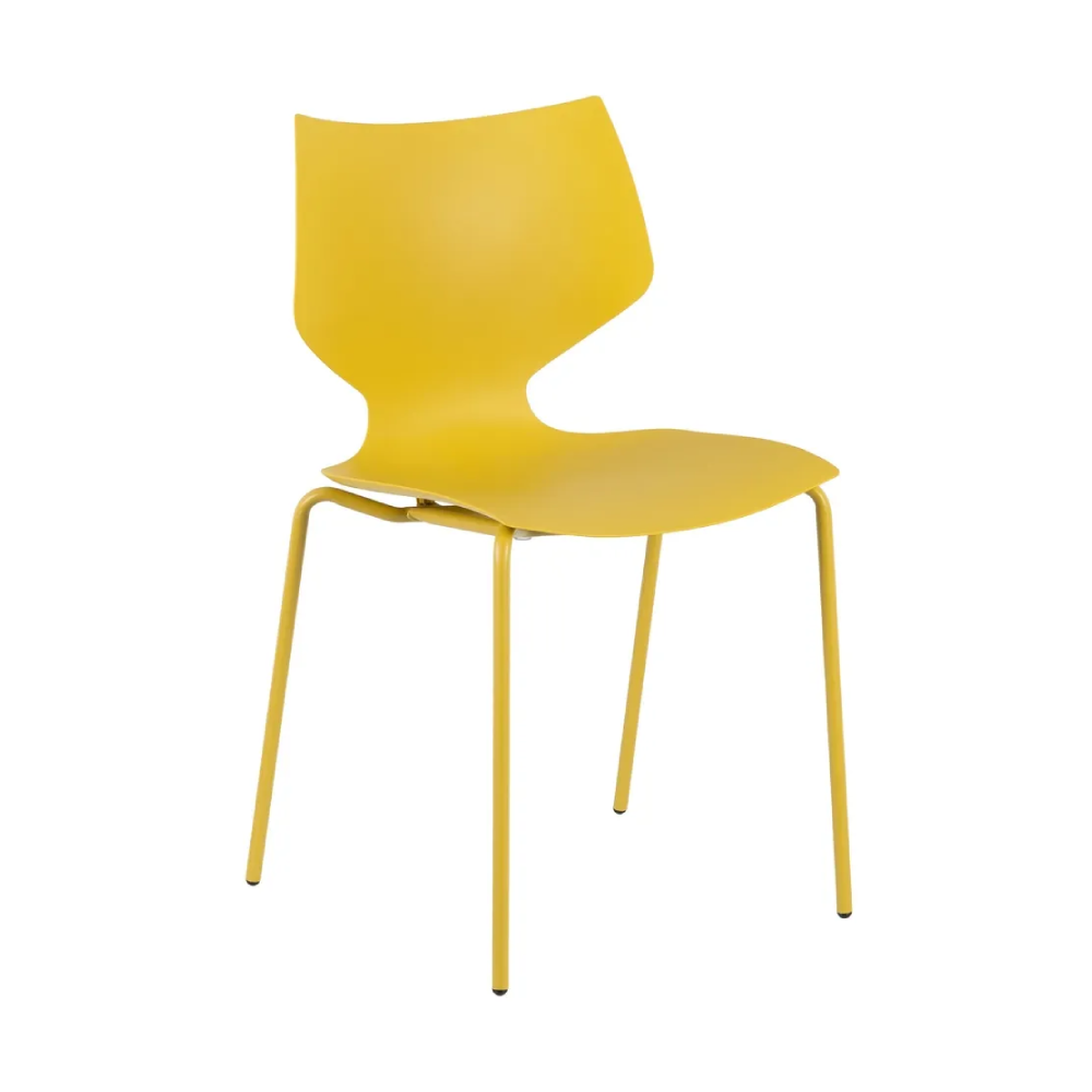 Set 2 scaune galbene plastic Adison