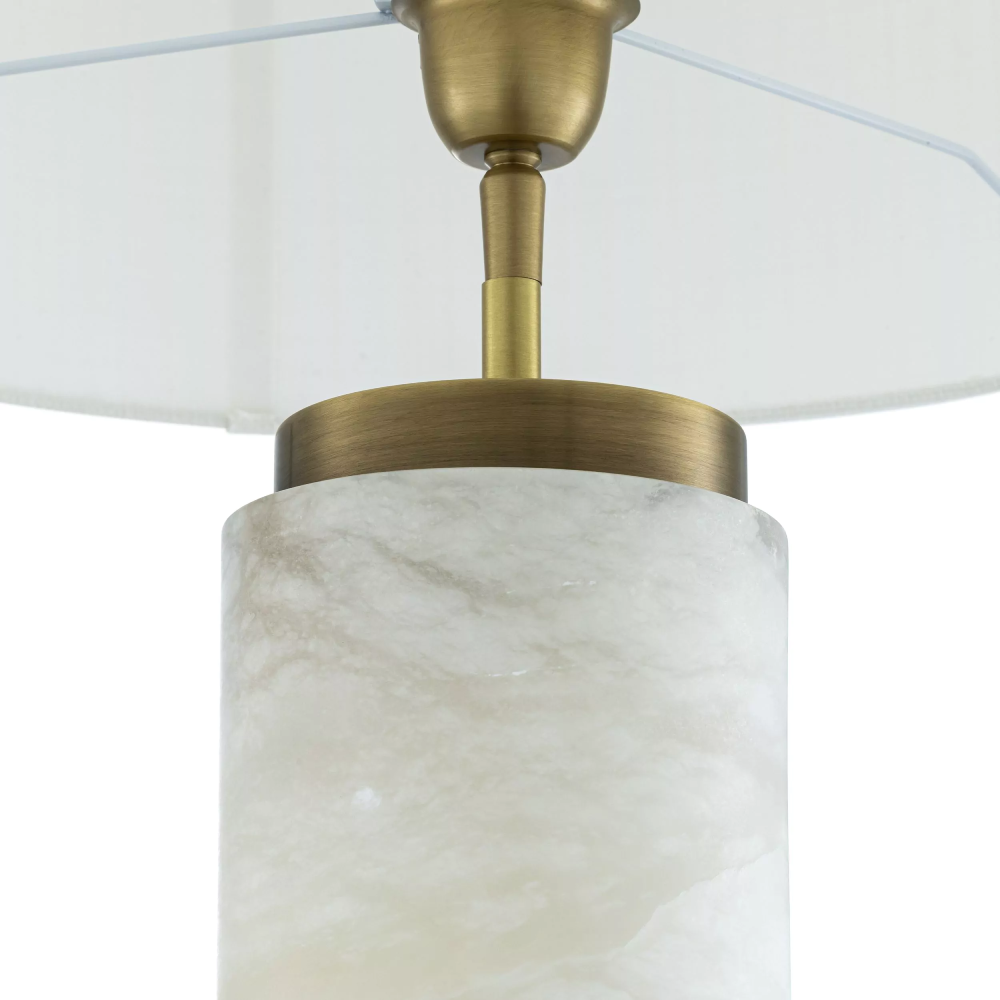 Lampa de birou alabastru alb Lxry