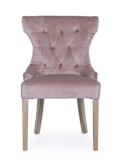 Set 2 scaune catifea roz Azelia