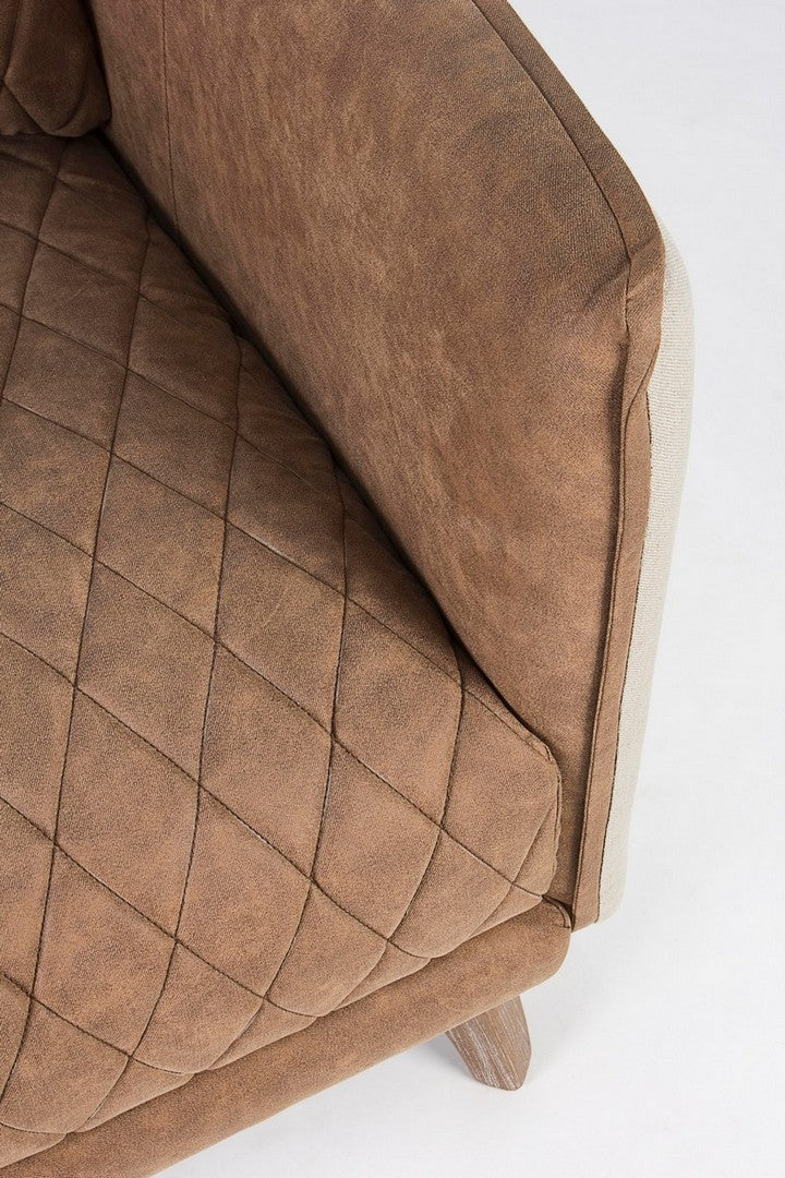 Canapea 3 locuri material textil maro Helston
