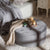 Puf din catifea gri cu capac Puff Shoe Cabinet Grey