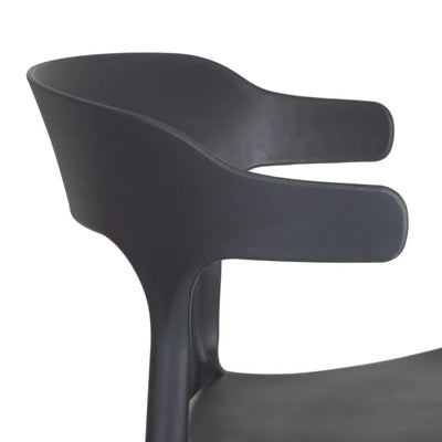 Set 2 scaune plastic gri inchis cu spatar decupat Ostra