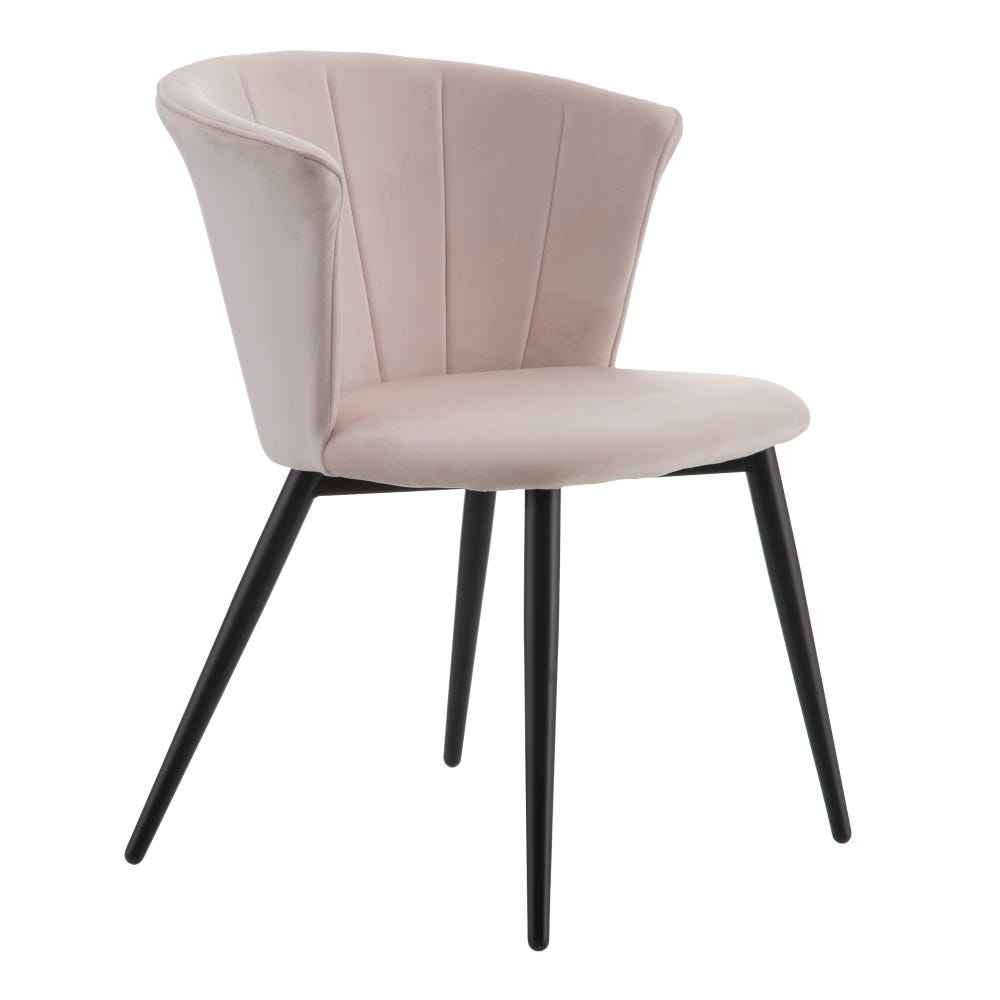 Set 2 scaune dining catifea roz deschis Fura