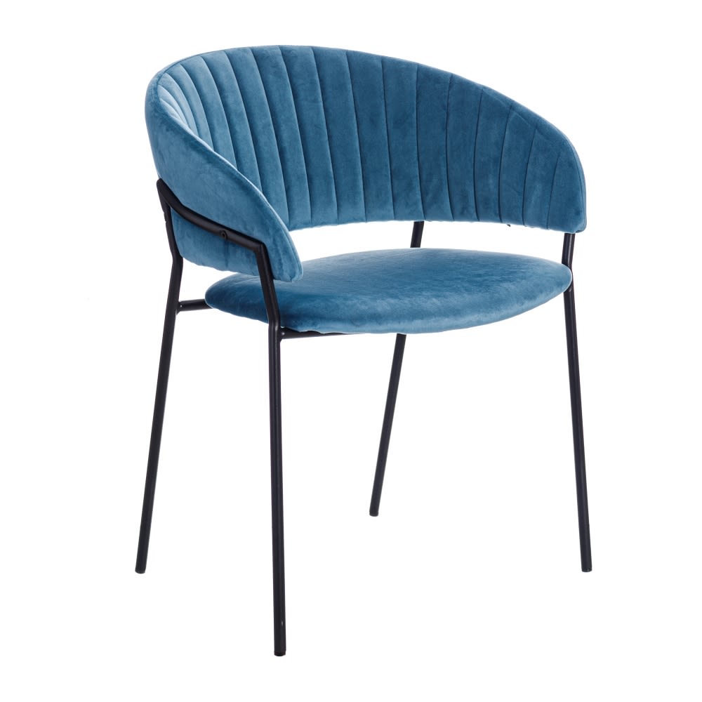 Set 2 scaune dining albastru Chair Blue Fabric