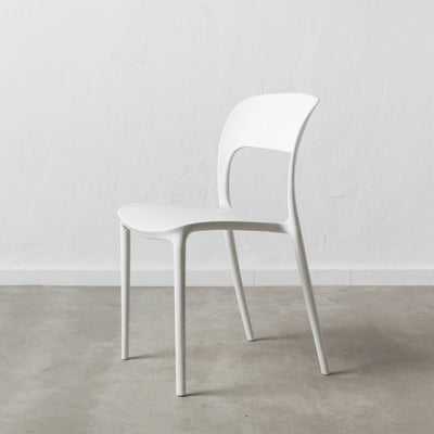 Set 2 scaune plastic alb cu spatar decupat Sina