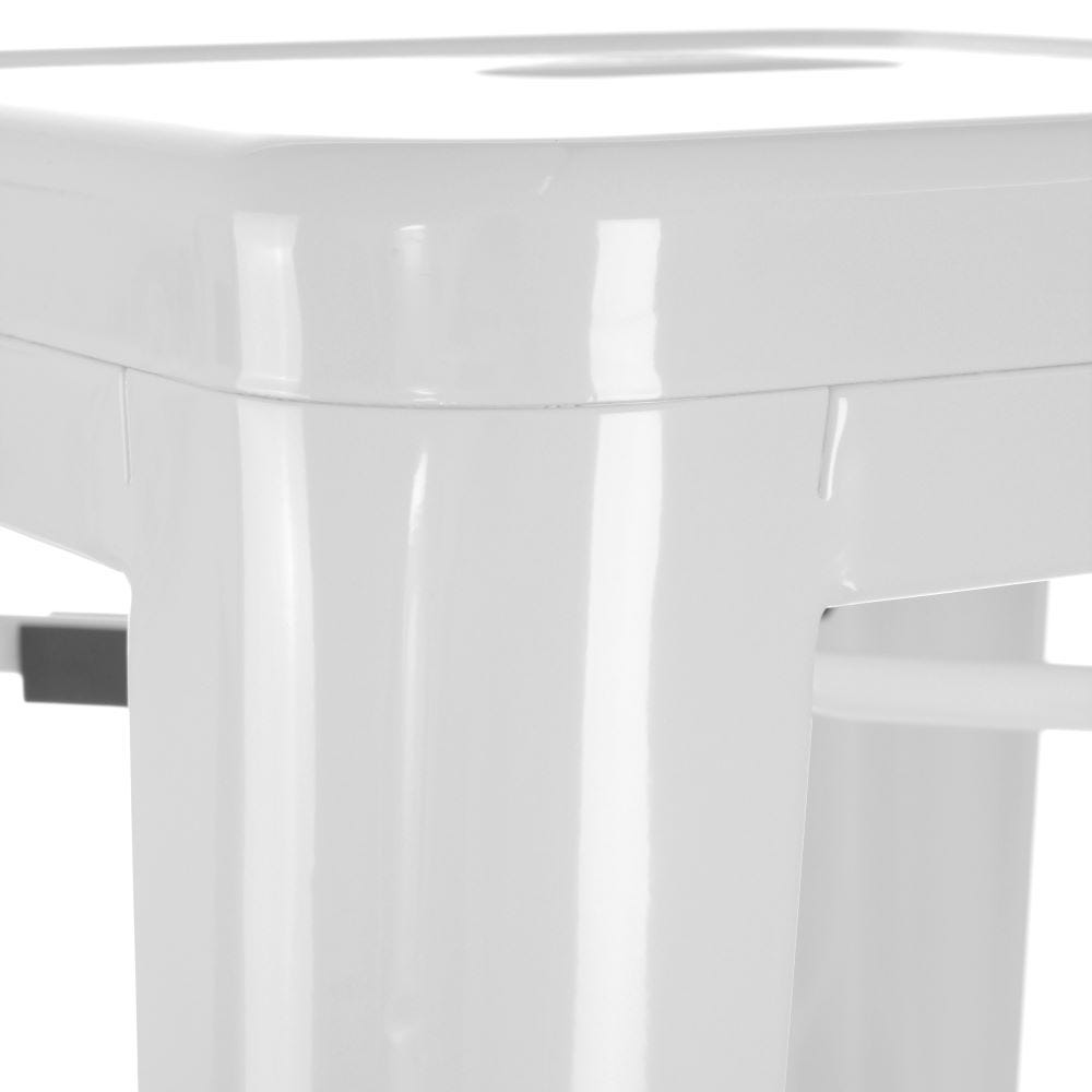 Set 2 scaune de bar metal alb Dallas industrial 43,50 x 43,50 x 76,50 cm