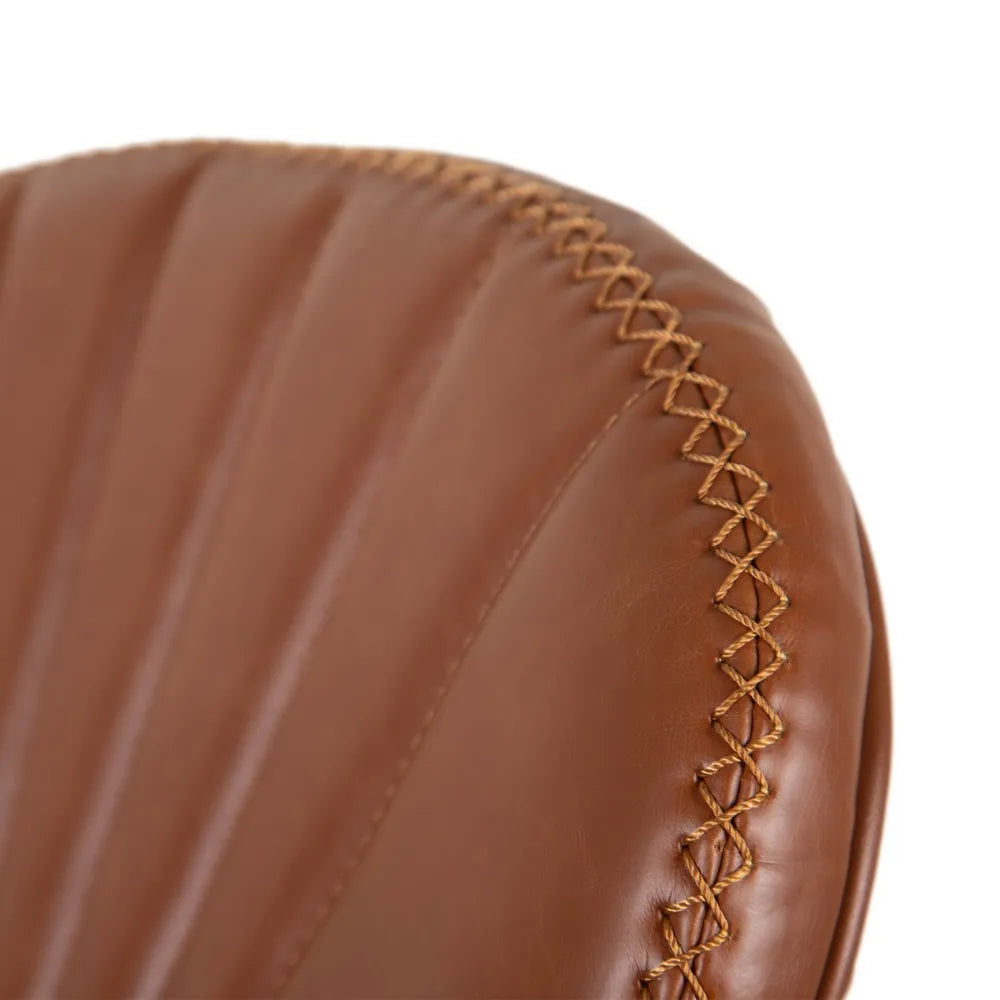 Set 2 scaune de bar H106cm piele artificiala maro deschis Meley