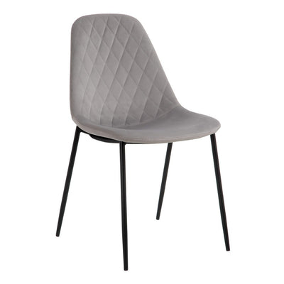 Set 2 scaune dining catifea gri deschis Mishio