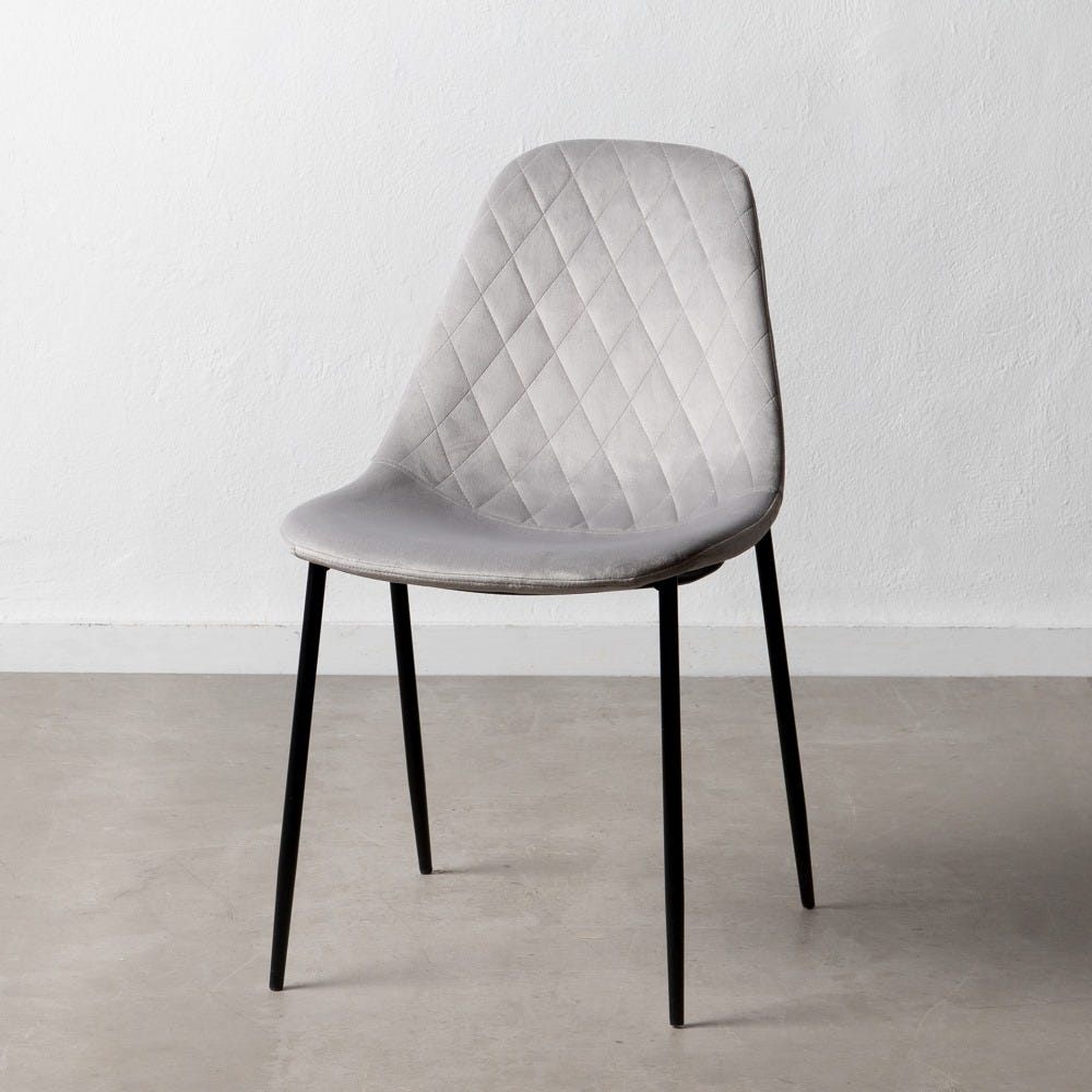 Set 2 scaune dining catifea gri deschis Mishio