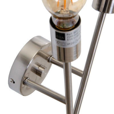 LAMPA DE PERETE ILUMINAT METAL ARGINTIU 18 X 10 X 45 CM