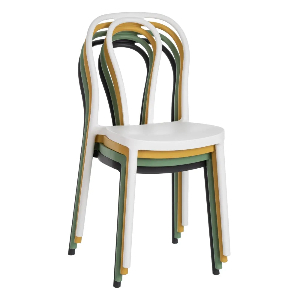 Set 2 scaune galbene plastic Samy