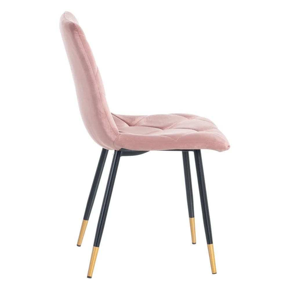 Set 2 scaune dining catifea roz Unio
