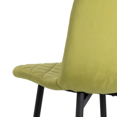 Set 2 scaune dining textil verde deschis Champ