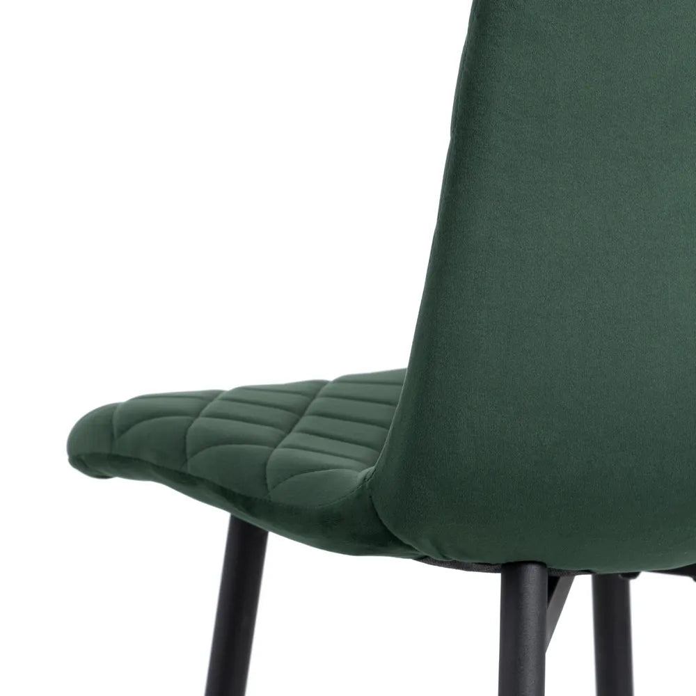 Set 2 scaune dining textil verde inchis Champ