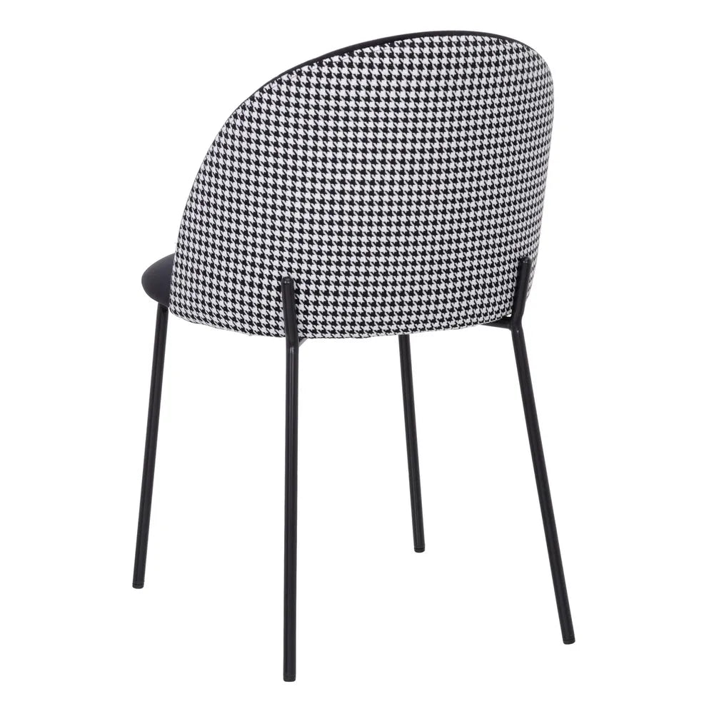 Set 2 scaune dining textil negru Vela
