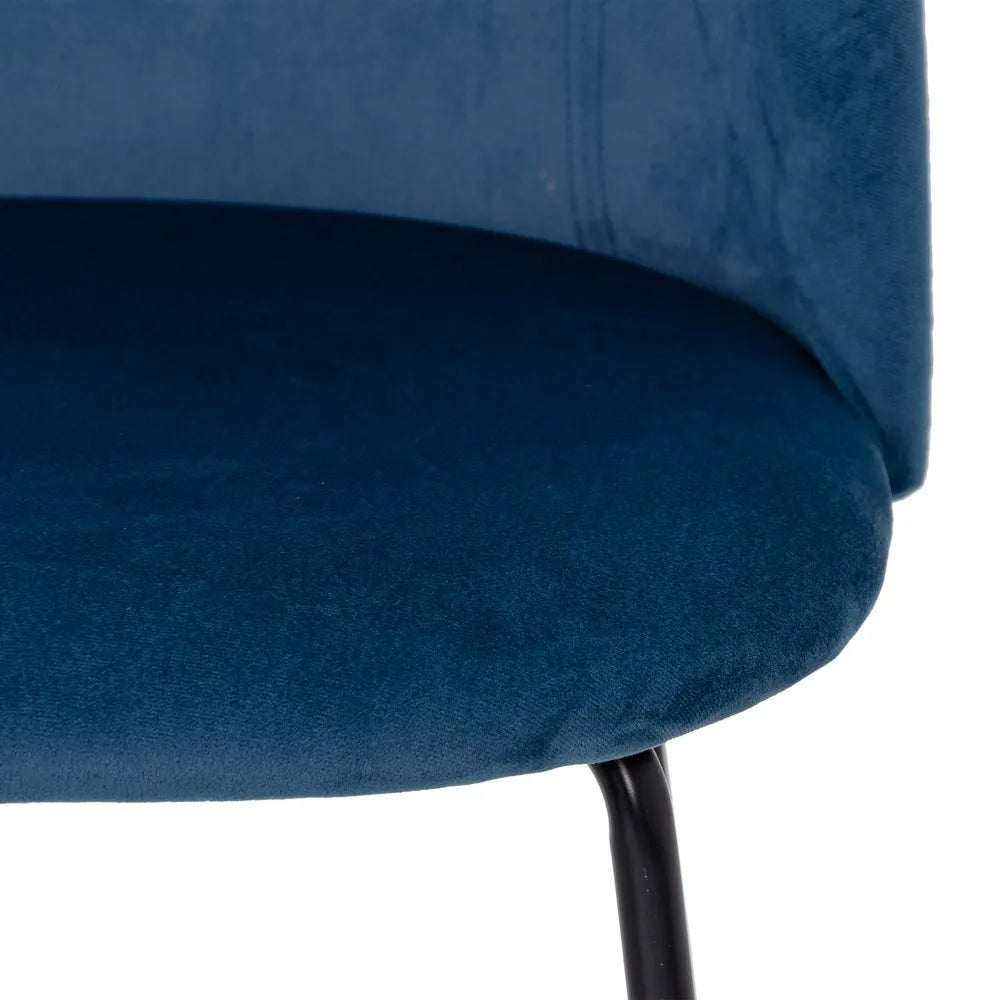 Set 2 scaune dining textil albastru Vela