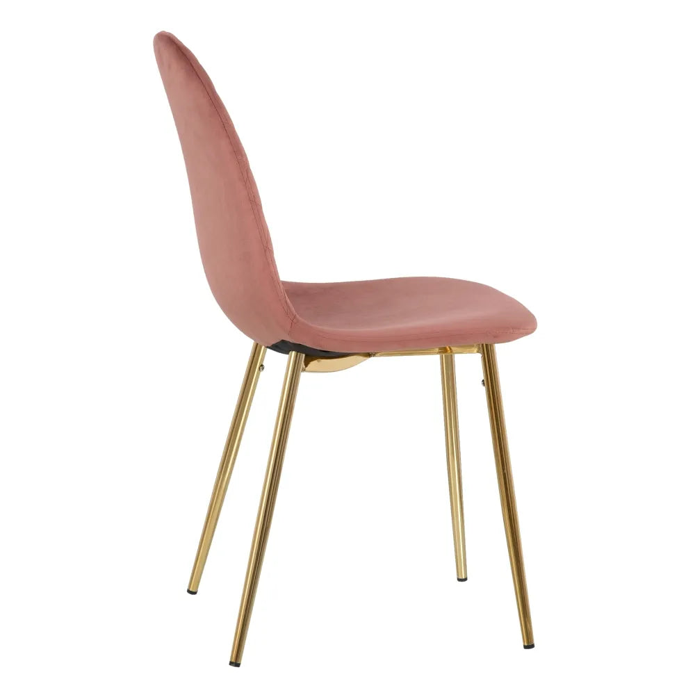Set 2 scaune dining catifea roz Tulip