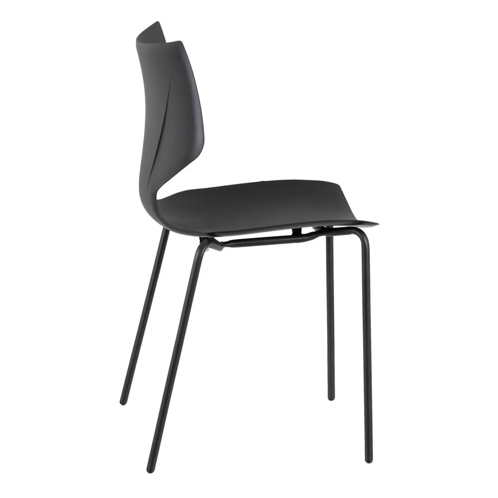 Set 2 scaune negre plastic Adison
