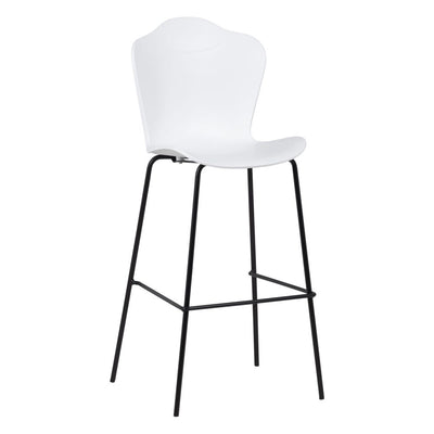 Set 2 scaune de bar alb-negru pp/ metal camera 54x 46 x 113 cm