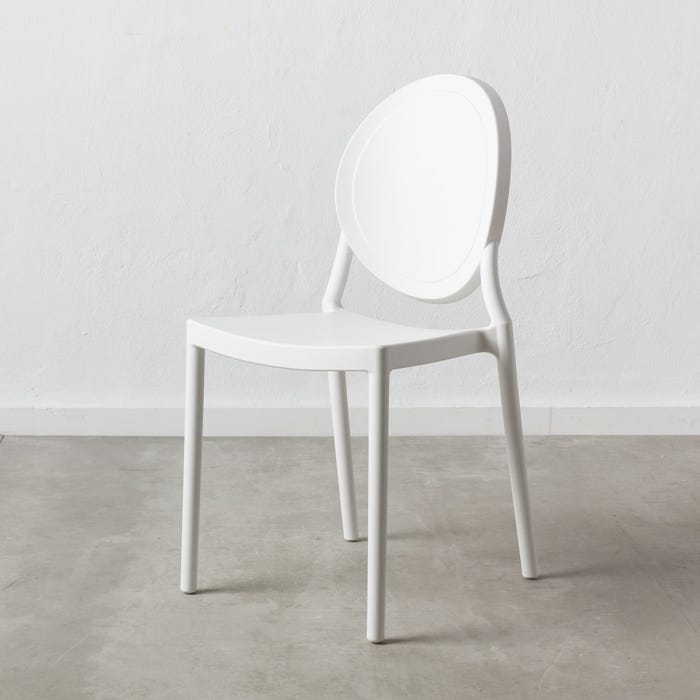 Set 2 scaune plastic alb