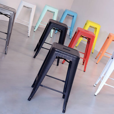Set 2 scaune de bar metal  Dallas industrial 42 x 42 x 61,20 cm
