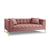 Canapea 3 locuri textil roz Karoo