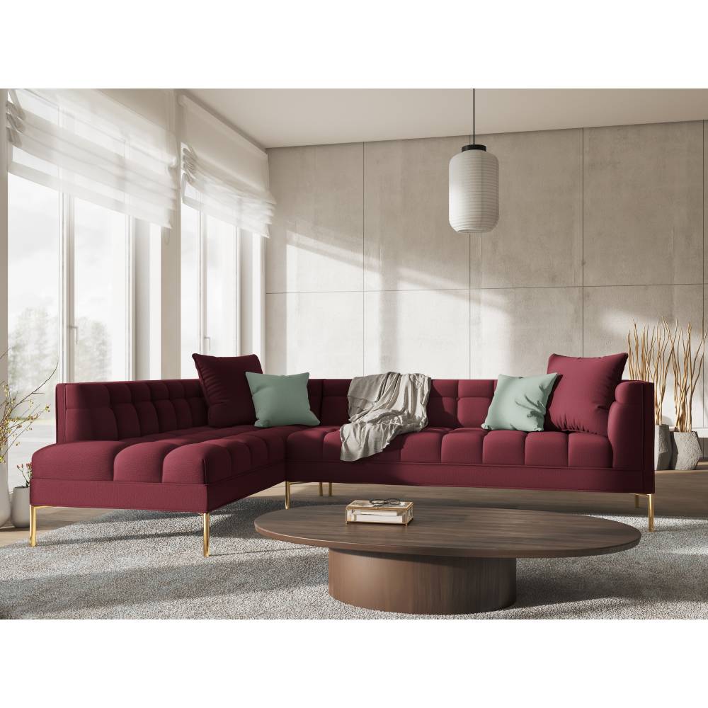 Canapea stanga 5 locuri din textil rosu Karoo