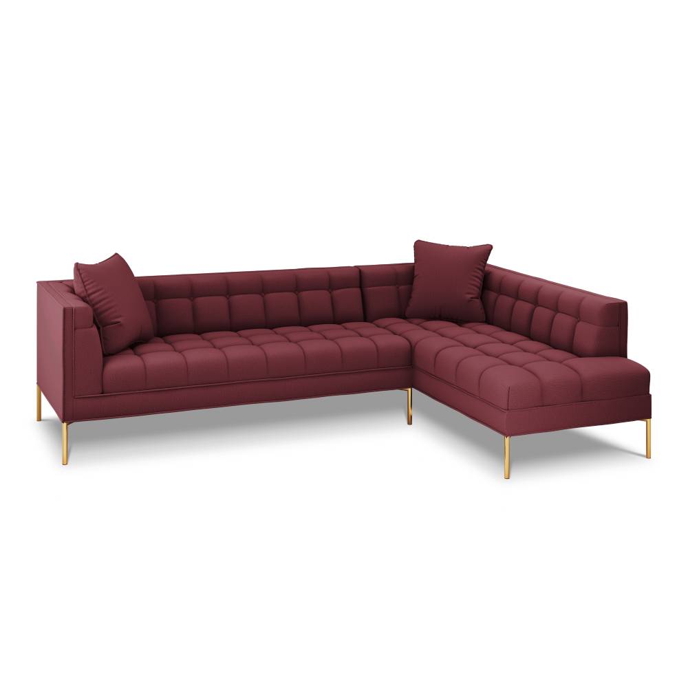 Canapea dreapta 5 locuri din textil rosu inchis Karoo