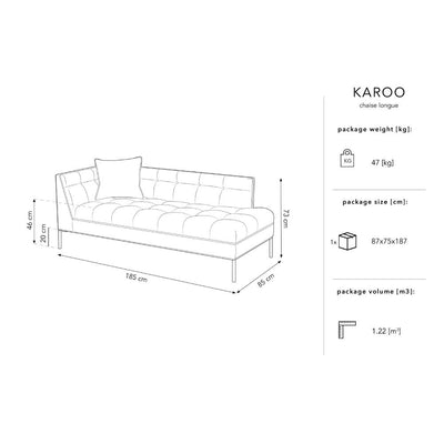 Canapea lounge stanga din textil albastru deschis Karoo