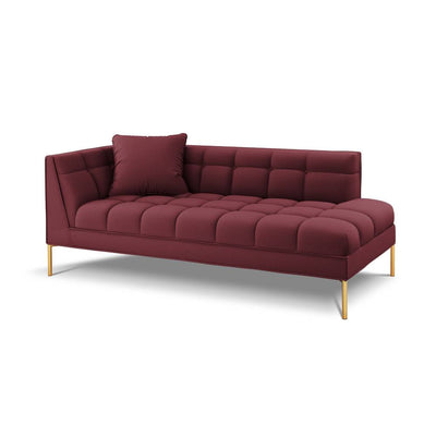 Canapea lounge stanga din textil rosu Karoo