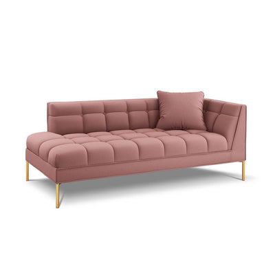 Canapea lounge dreapta din textil roz Karoo