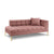 Canapea lounge dreapta din textil roz Karoo
