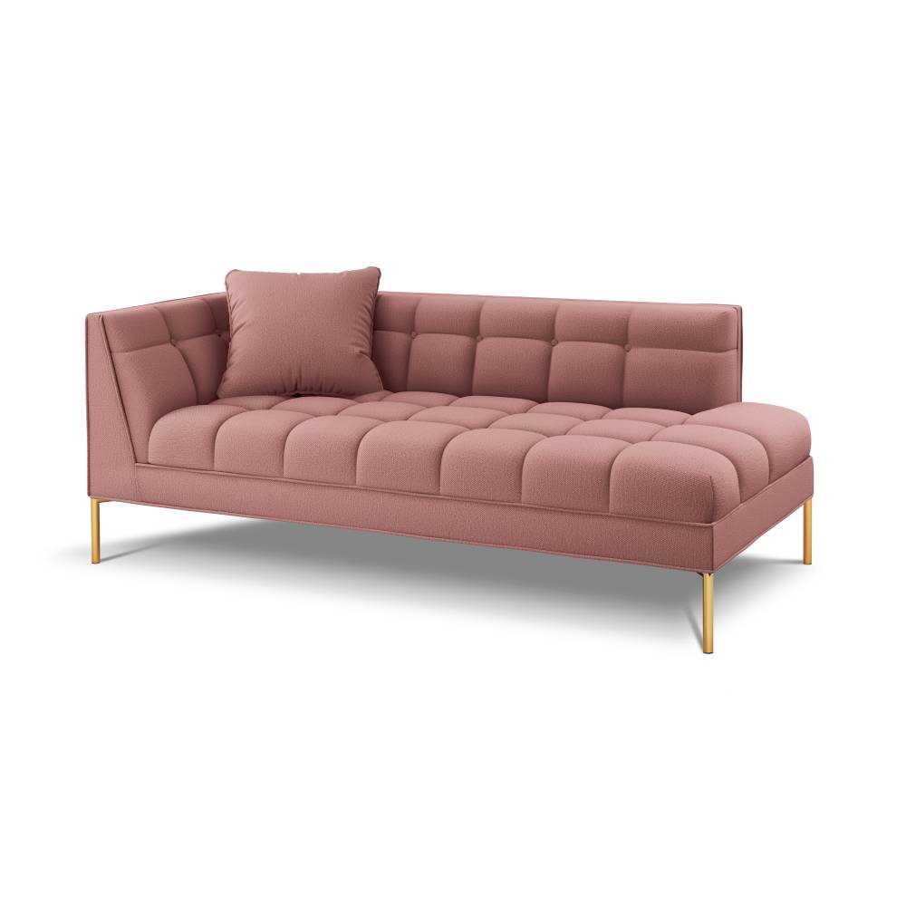 Canapea lounge stanga din textil roz Karoo
