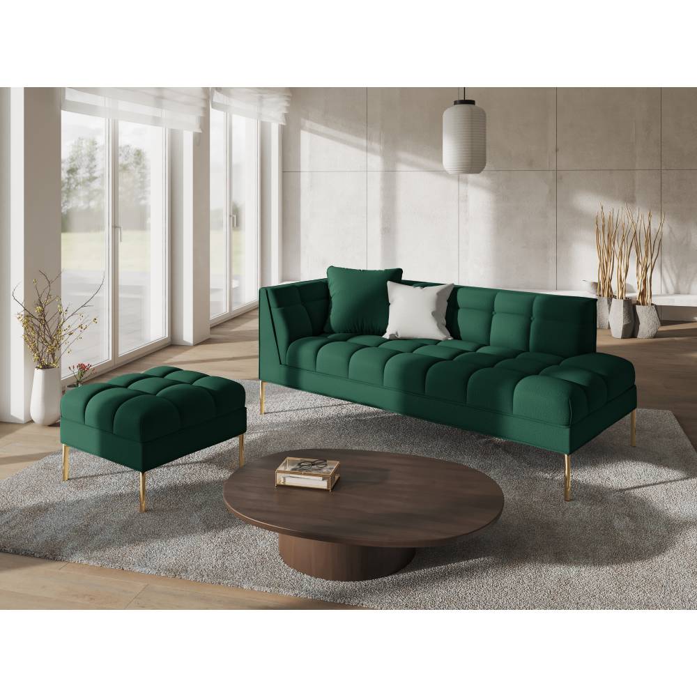 Canapea lounge stanga din textil verde Karoo