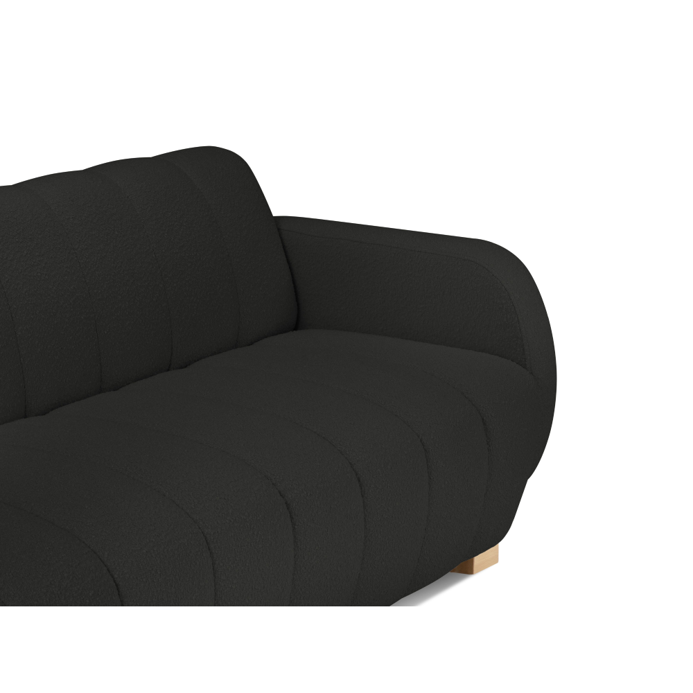 Canapea 2 locuri textil negru Bromo